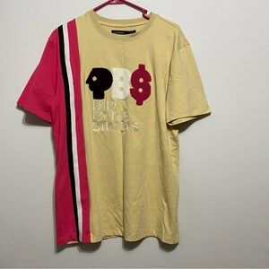 Hudson Outerwear Mens Shirt Short Sleeve PBS Paid By The Streets Beige Sz Large